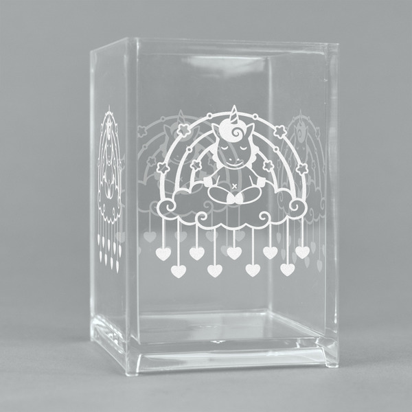 Custom Rainbows and Unicorns Acrylic Pen Holder