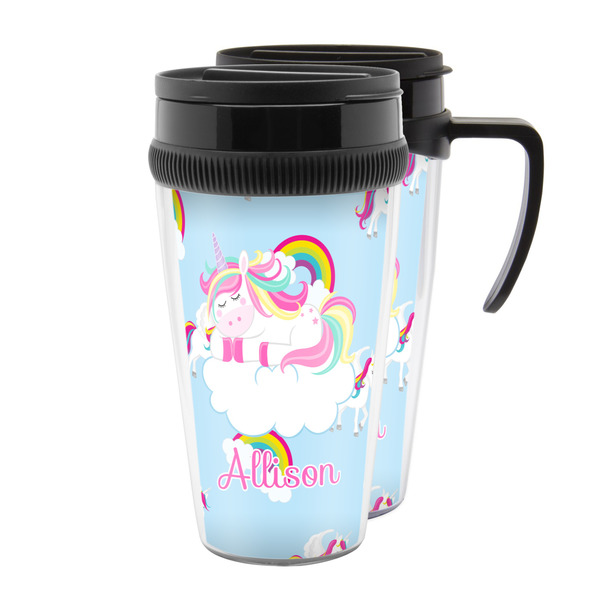 Custom Rainbows and Unicorns Acrylic Travel Mug (Personalized)