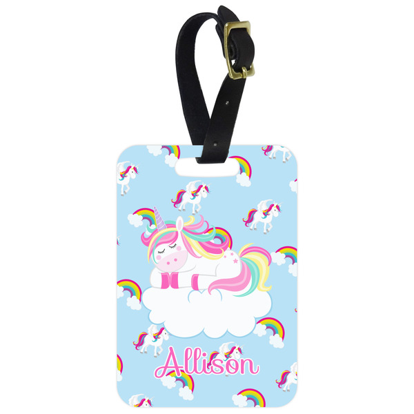 Custom Rainbows and Unicorns Metal Luggage Tag w/ Name or Text