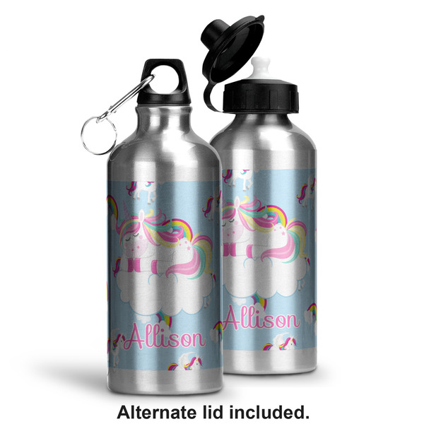 Rainbows and Unicorns Aluminum Water Bottle - Alternate lid options