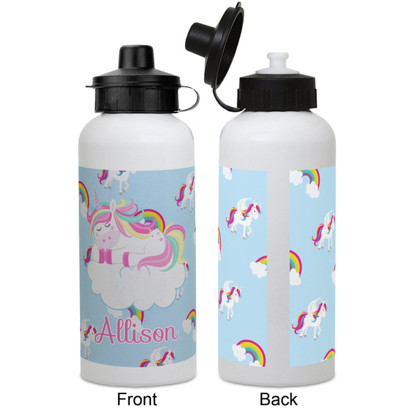Rainbows and Unicorns Aluminum Water Bottle - White APPROVAL