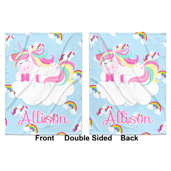 Rainbows and Unicorns Baby Blanket (Double Sided - Printed Front and Back)