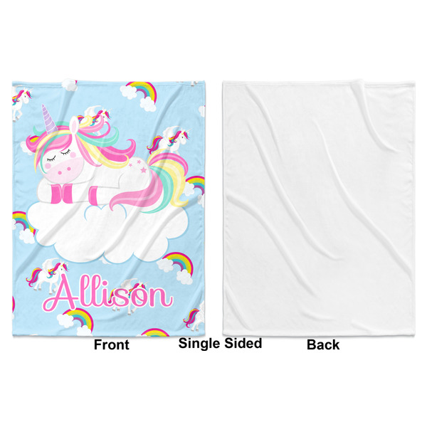 Rainbows and Unicorns Baby Blanket (Single Sided - Printed Front, White Back)