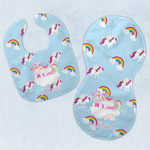 Rainbows and Unicorns Baby Bib & Burp Set w/ Name or Text