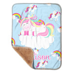 Rainbows and Unicorns Sherpa Baby Blanket - 30" x 40" w/ Name or Text