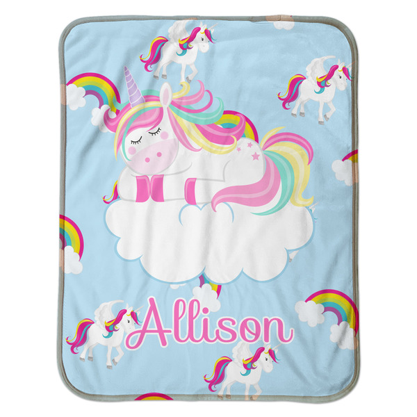 Rainbows and Unicorns Baby Sherpa Blanket - Flat