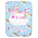 Rainbows and Unicorns Baby Swaddling Blanket w/ Name or Text