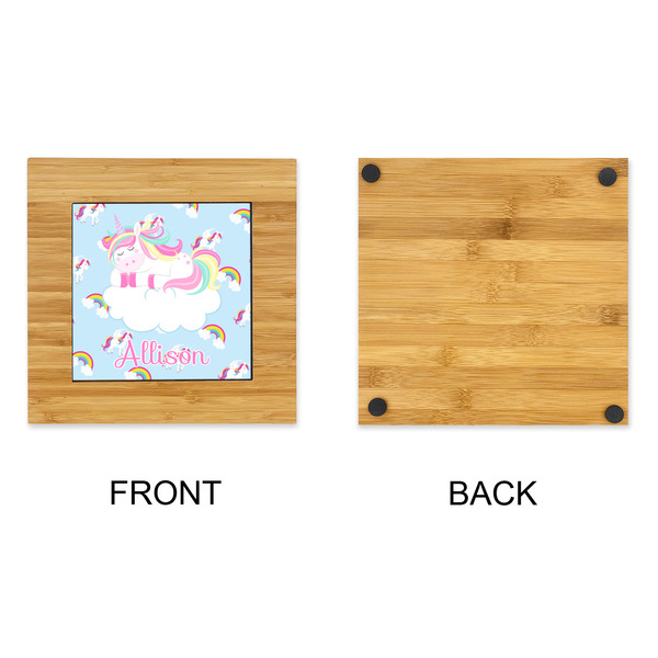 Rainbows and Unicorns Bamboo Trivet with 6" Tile - APPROVAL