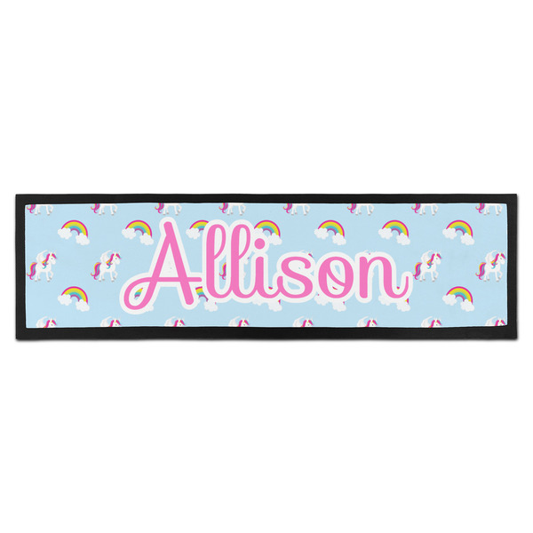 Custom Rainbows and Unicorns Bar Mat - Large (Personalized)