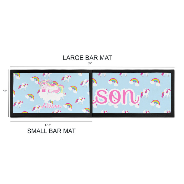 Rainbows and Unicorns Bar Mats - Sizing Chart