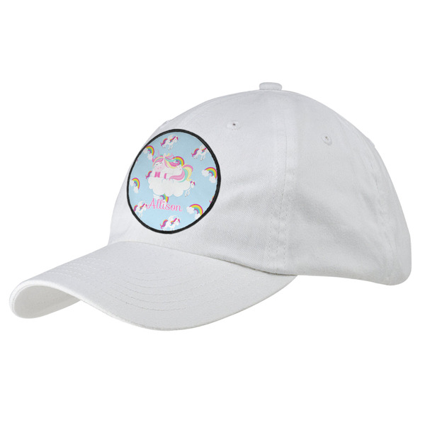 Custom Rainbows and Unicorns Baseball Cap - White (Personalized)
