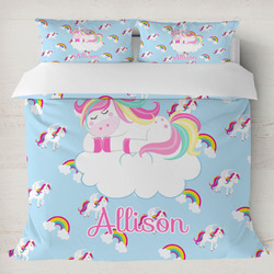 Rainbows and Unicorns Duvet Cover Set - King w/ Name or Text