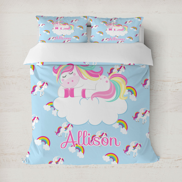 Custom Rainbows and Unicorns Duvet Cover (Personalized)