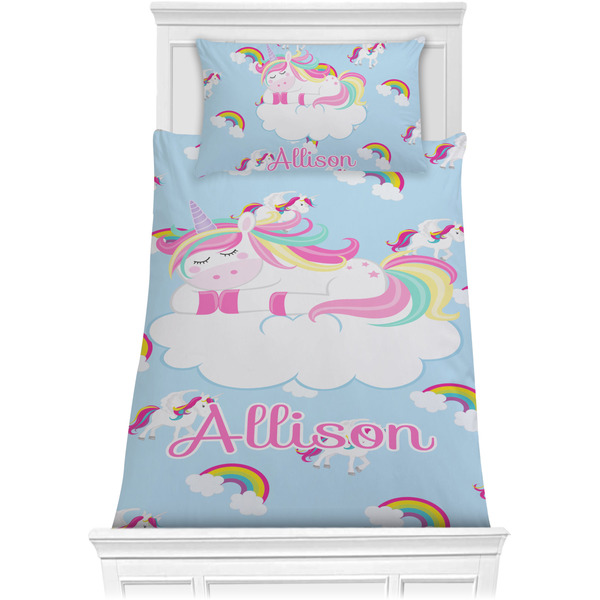 Custom Rainbows and Unicorns Comforter Set - Twin w/ Name or Text