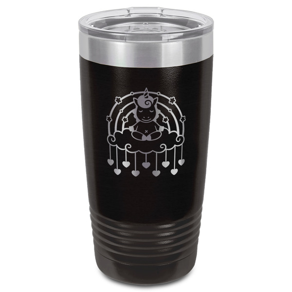 Rainbows and Unicorns Black Polar Camel Tumbler - 20oz - Front