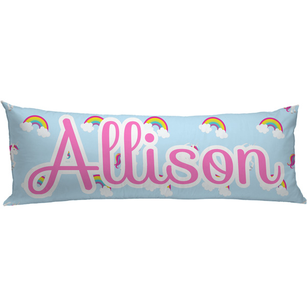 Custom Rainbows and Unicorns Body Pillow Case (Personalized)