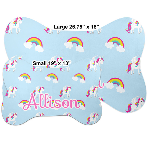 Rainbows and Unicorns Bone Shaped Mat Comparison