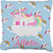 Rainbows and Unicorns Faux-Linen Throw Pillow 26" w/ Name or Text