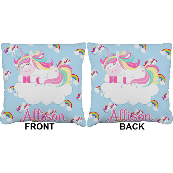Rainbows and Unicorns Burlap Pillow Approval