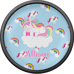 Rainbows and Unicorns Cabinet Knob (Black) (Personalized)