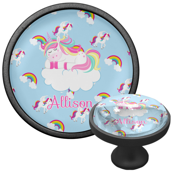 Rainbows and Unicorns Cabinet Knob - Black - Multi Angle