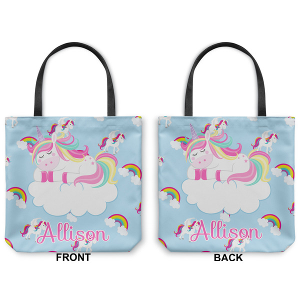 Rainbows and Unicorns Canvas Tote - Front and Back