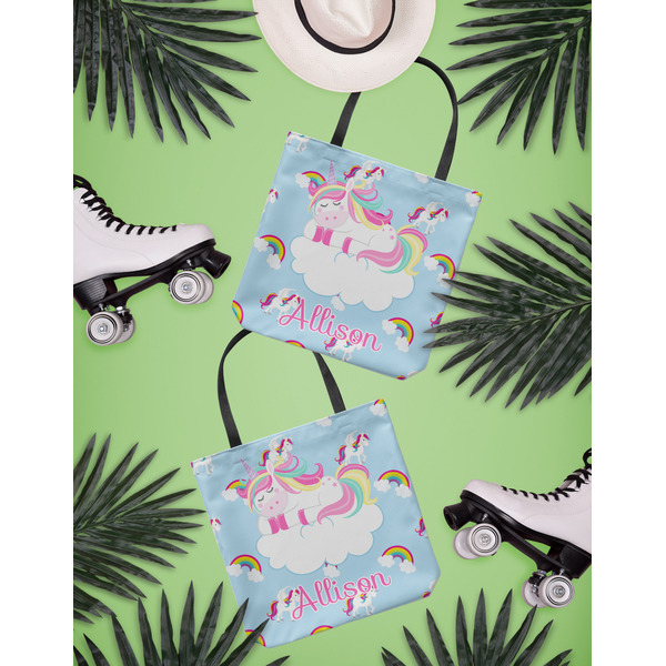 Rainbows and Unicorns Canvas Tote Lifestyle Front and Back