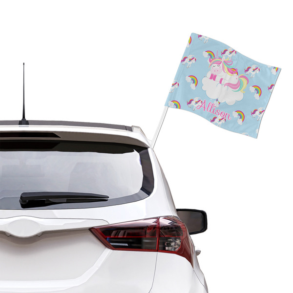 Rainbows and Unicorns Car Flag - Large - LIFESTYLE
