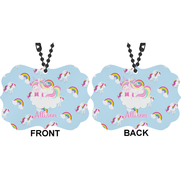 Rainbows and Unicorns Car Ornament (Approval)
