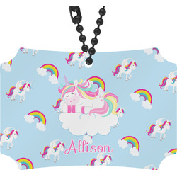 Rainbows and Unicorns Rear View Mirror Ornament w/ Name or Text