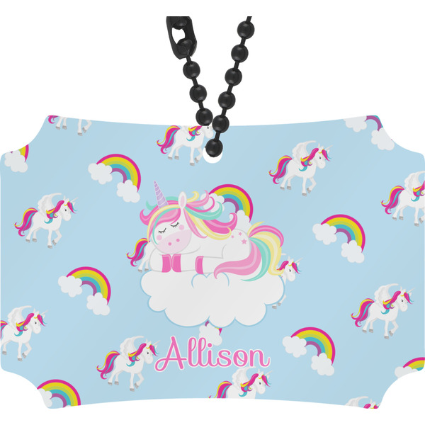 Custom Rainbows and Unicorns Rear View Mirror Ornament w/ Name or Text