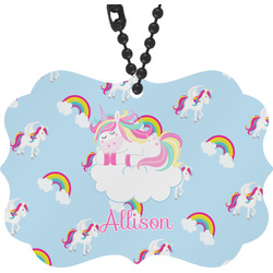 Rainbows and Unicorns Rear View Mirror Decor (Personalized)