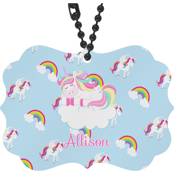 Custom Rainbows and Unicorns Rear View Mirror Charm w/ Name or Text