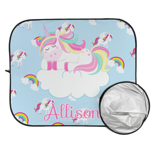 Rainbows and Unicorns Car Sun Shades - FOLDED & UNFOLDED
