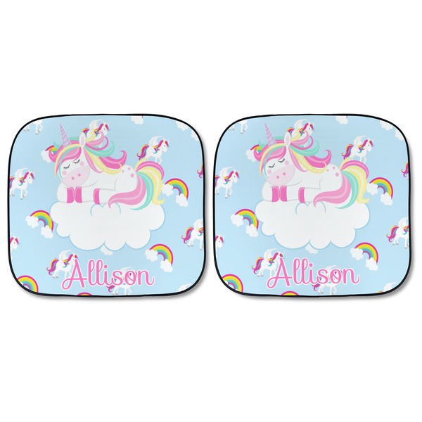 Rainbows and Unicorns Car Sun Shades - FRONT