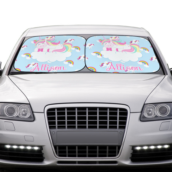 Rainbows and Unicorns Car Sun Shades - IN CONTEXT