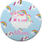 Rainbows and Unicorns Round Ceramic Ornament w/ Name or Text
