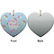 Rainbows and Unicorns Ceramic Flat Ornament - Heart Front & Back (APPROVAL)