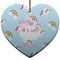 Rainbows and Unicorns Ceramic Flat Ornament - Heart (Front)