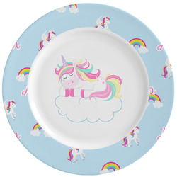 Rainbows and Unicorns Ceramic Dinner Plates (Set of 4) (Personalized)