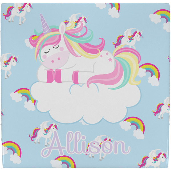 Custom Rainbows and Unicorns Ceramic Tile Hot Pad w/ Name or Text