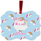 Rainbows and Unicorns Christmas Ornament (Front View)