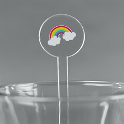 Rainbows and Unicorns 7" Round Plastic Stir Sticks - Clear