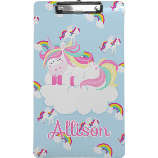 Custom Rainbows and Unicorns Clipboard (Legal Size) w/ Name or Text