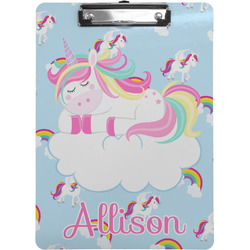 Rainbows and Unicorns Clipboard (Letter Size) w/ Name or Text
