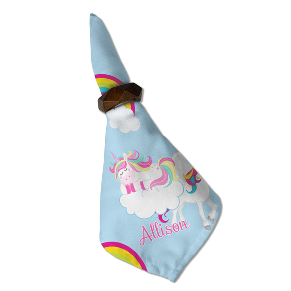 Rainbows and Unicorns Cloth Napkins - Personalized Dinner (Folded in Ring) (MAIN)
