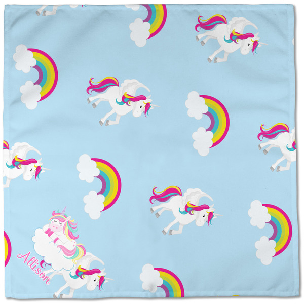 Rainbows and Unicorns Cloth Napkins - Personalized Dinner (Full Open)
