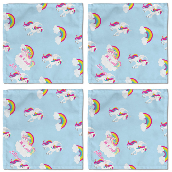 Rainbows and Unicorns Cloth Napkins - Personalized Lunch (APPROVAL) Set of 4