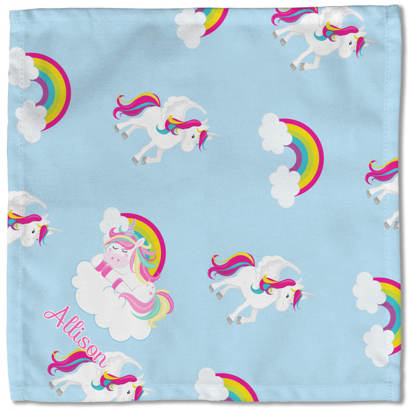 Rainbows and Unicorns Cloth Napkins - Personalized Lunch (Single Full Open)