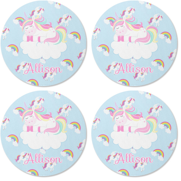 Rainbows and Unicorns Coaster Round Rubber Back - Apvl